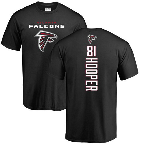 Atlanta Falcons Men Black Austin Hooper Backer NFL Football #81 T Shirt
